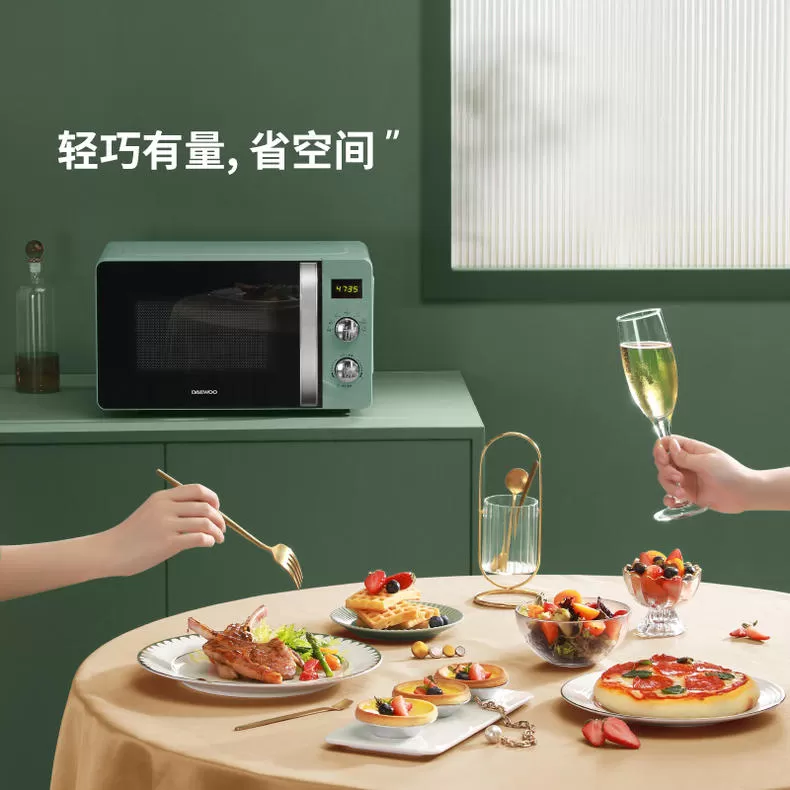 🔥韩国大宇机械迷你复古微波炉DY-WB04评测大宇微波炉怎么样?