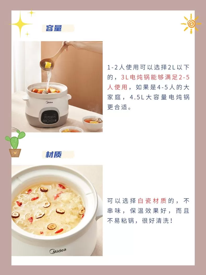 🤬美的白瓷电炖锅悬浮式加热电炖盅DG30E201评测美的电炖锅怎么样?