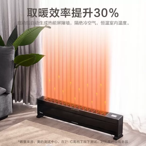 🥇美的HDX22K黑骑士踢脚线取暖器怎么样?评测:5秒速热两档功率
