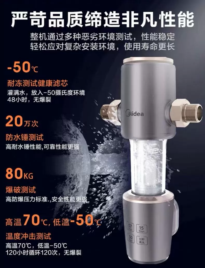 🧧美的前置过滤器全屋净水器QZBW20S-22评测美的净水器怎么样?