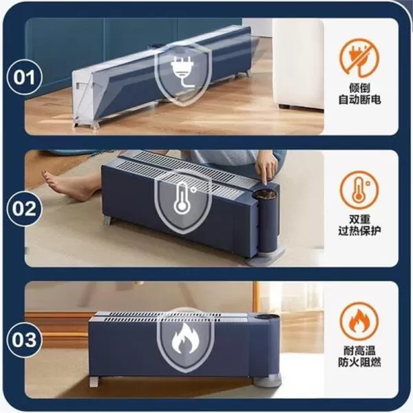 🈲美的HDW22EVA折叠踢脚线取暖器怎么样?评测:石墨烯APP智控