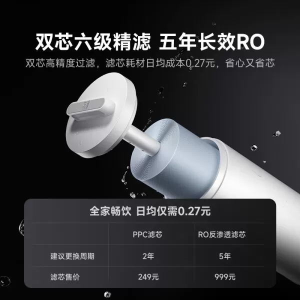 🥉小米Q1000G即热净水器怎么样?评测:米家直饮厨下式智显玻璃龙头