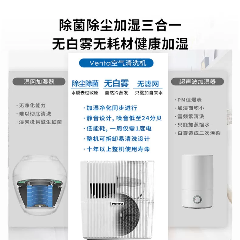 💫Venta冷蒸发无雾加湿器LW15H评测Venta加湿器怎么样?