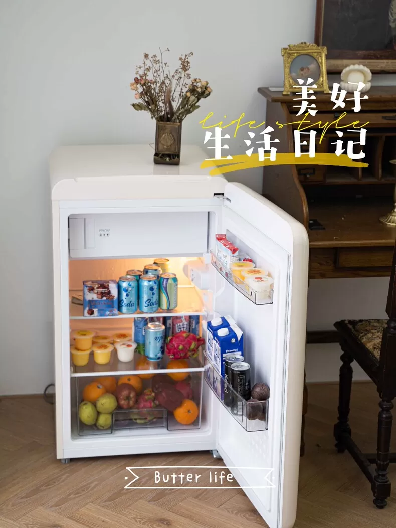 ✨小吉121L单门复古冰箱BC-121C评测小吉小冰箱怎么样?