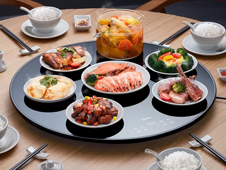 🌟美的电动旋转带火锅暖菜板BW08Y02评测美的暖菜板怎么样?