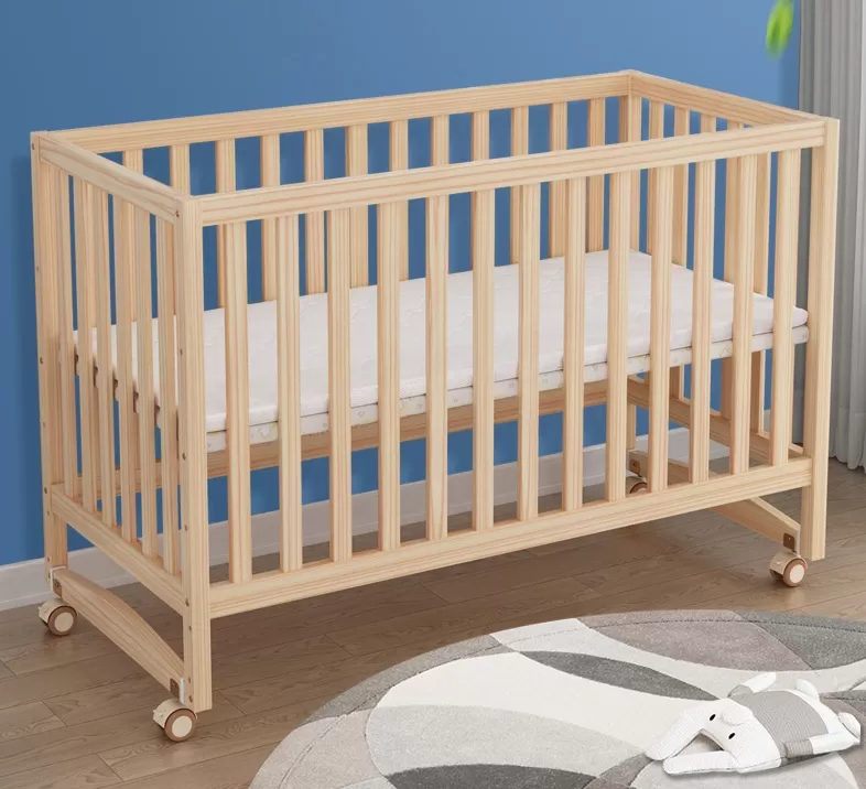 💗牧童坊无漆实木婴儿床怎么样?多功能摇篮床评测