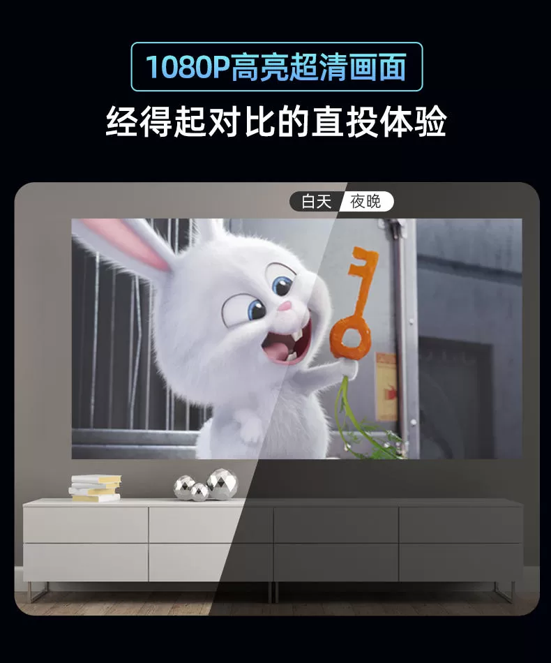 💗窝窝头V1投影仪智能语音高清投影机评测窝窝头投影仪怎么样?