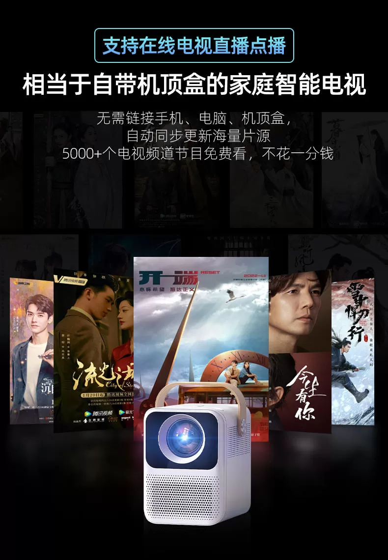 💗窝窝头V1投影仪智能语音高清投影机评测窝窝头投影仪怎么样?